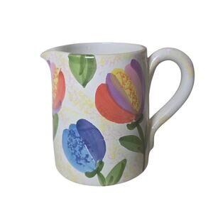 Starbucks Ciao Italya Bellini Hand Painted Tulip Floral Pitcher Pottery Italy